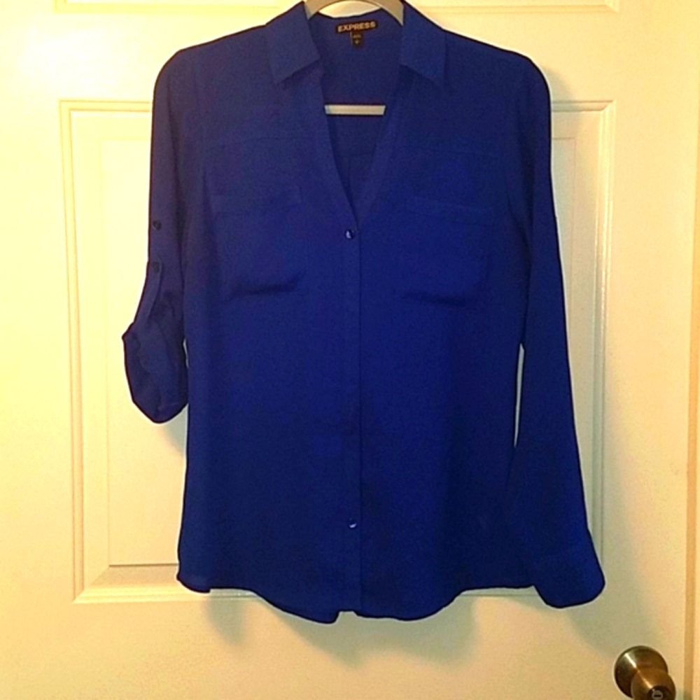 Express Blue Portofino Button Down Size S